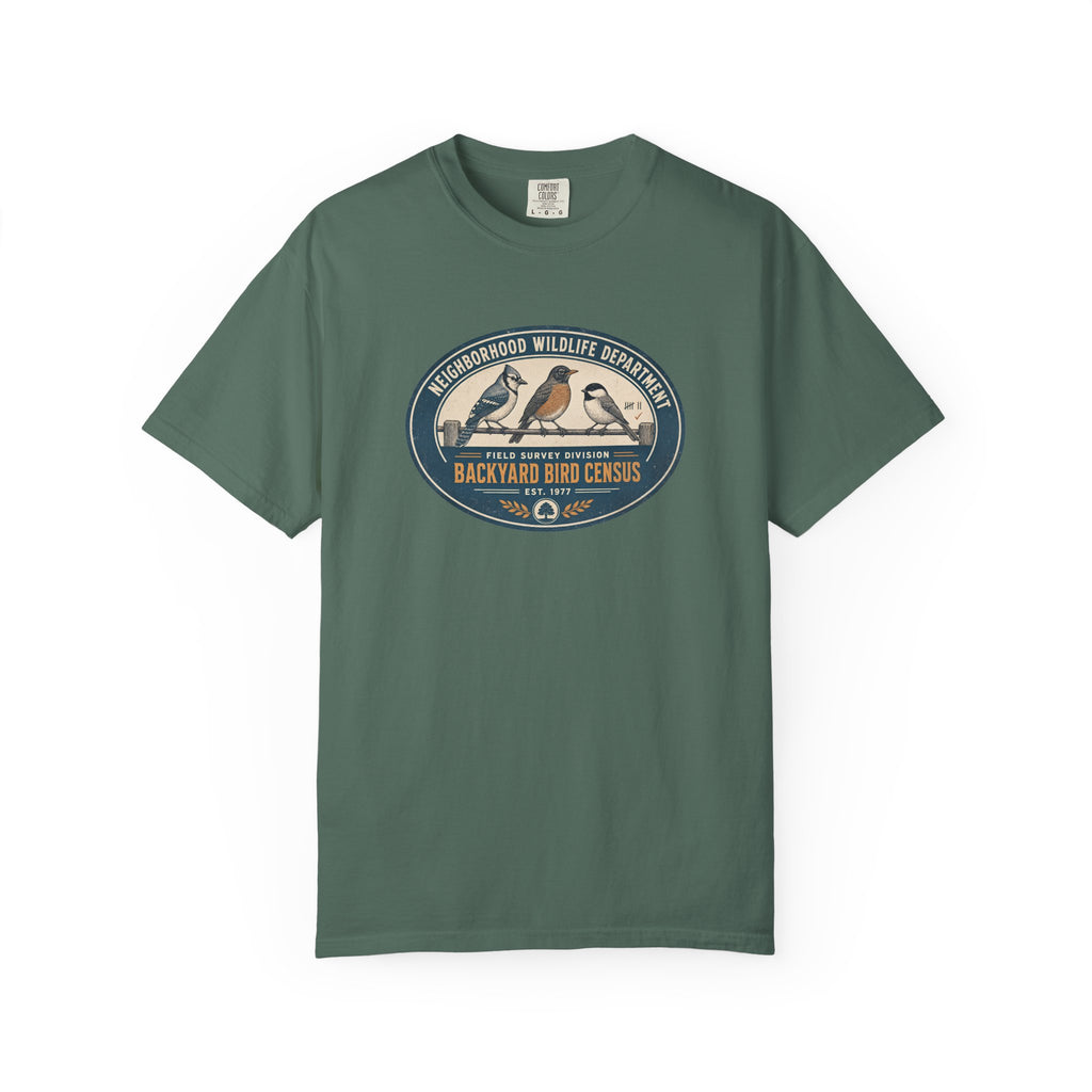 Backyard Bird Census T-Shirt — Field Survey Division | Comfort Colors® 1717