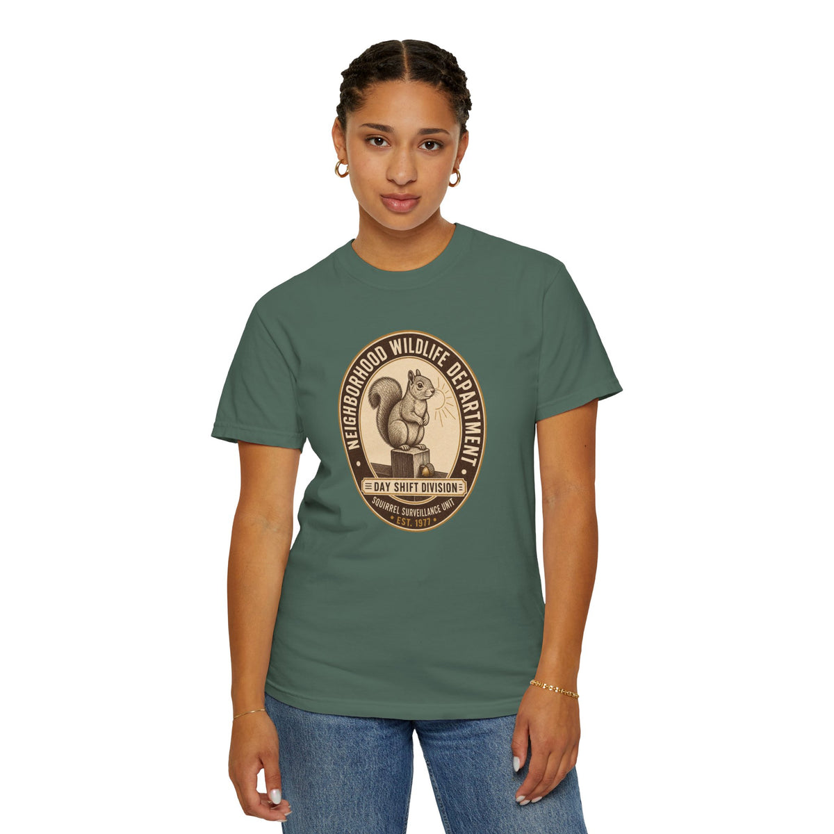Squirrel Surveillance Unit T-Shirt — Day Shift Division | Comfort Colors® 1717