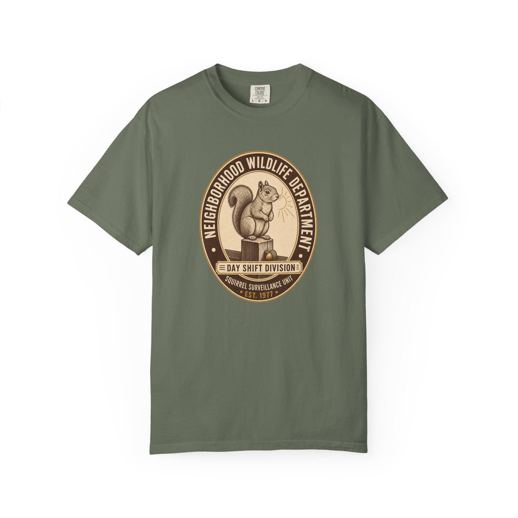Squirrel Surveillance Unit T-Shirt — Day Shift Division | Comfort Colors® 1717