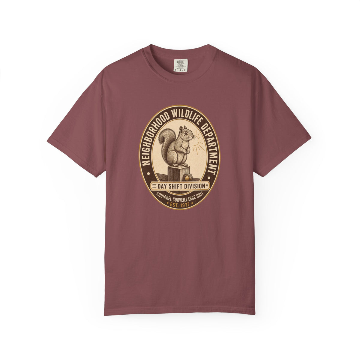 Squirrel Surveillance Unit T-Shirt — Day Shift Division | Comfort Colors® 1717