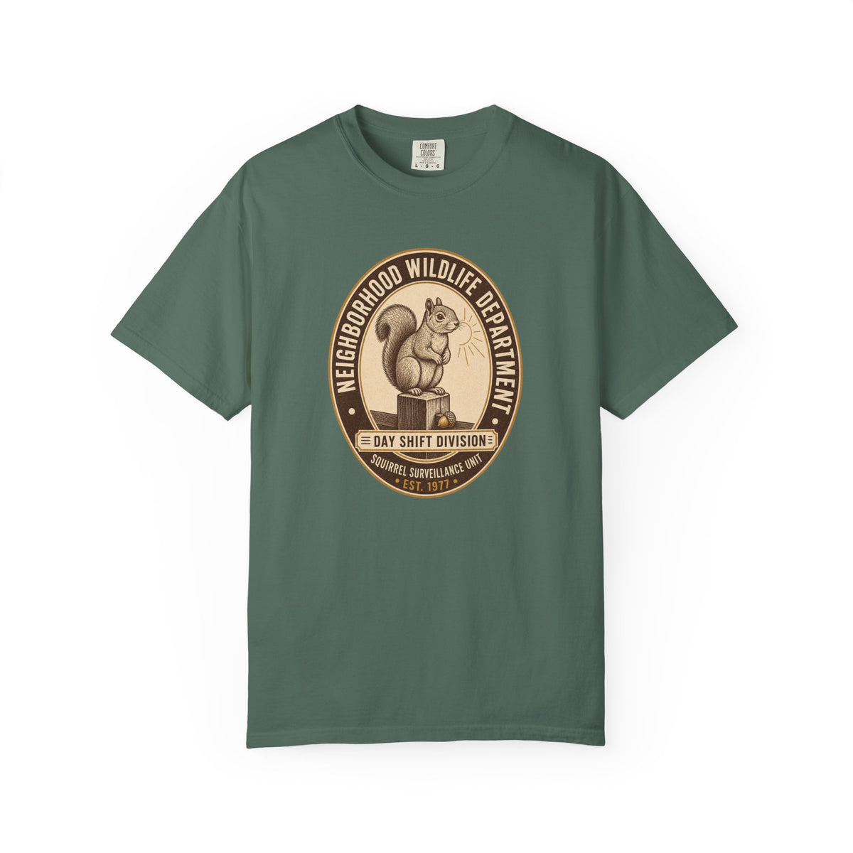Squirrel Surveillance Unit T-Shirt — Day Shift Division | Comfort Colors® 1717