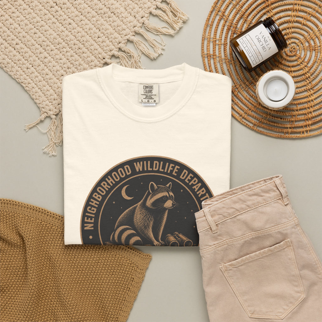 Raccoon Observation Unit T-Shirt — Night Shift Division | Comfort Colors® 1717