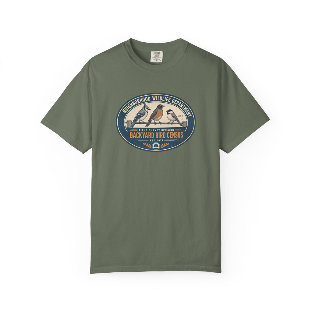 Backyard Bird Census T-Shirt — Field Survey Division | Comfort Colors® 1717
