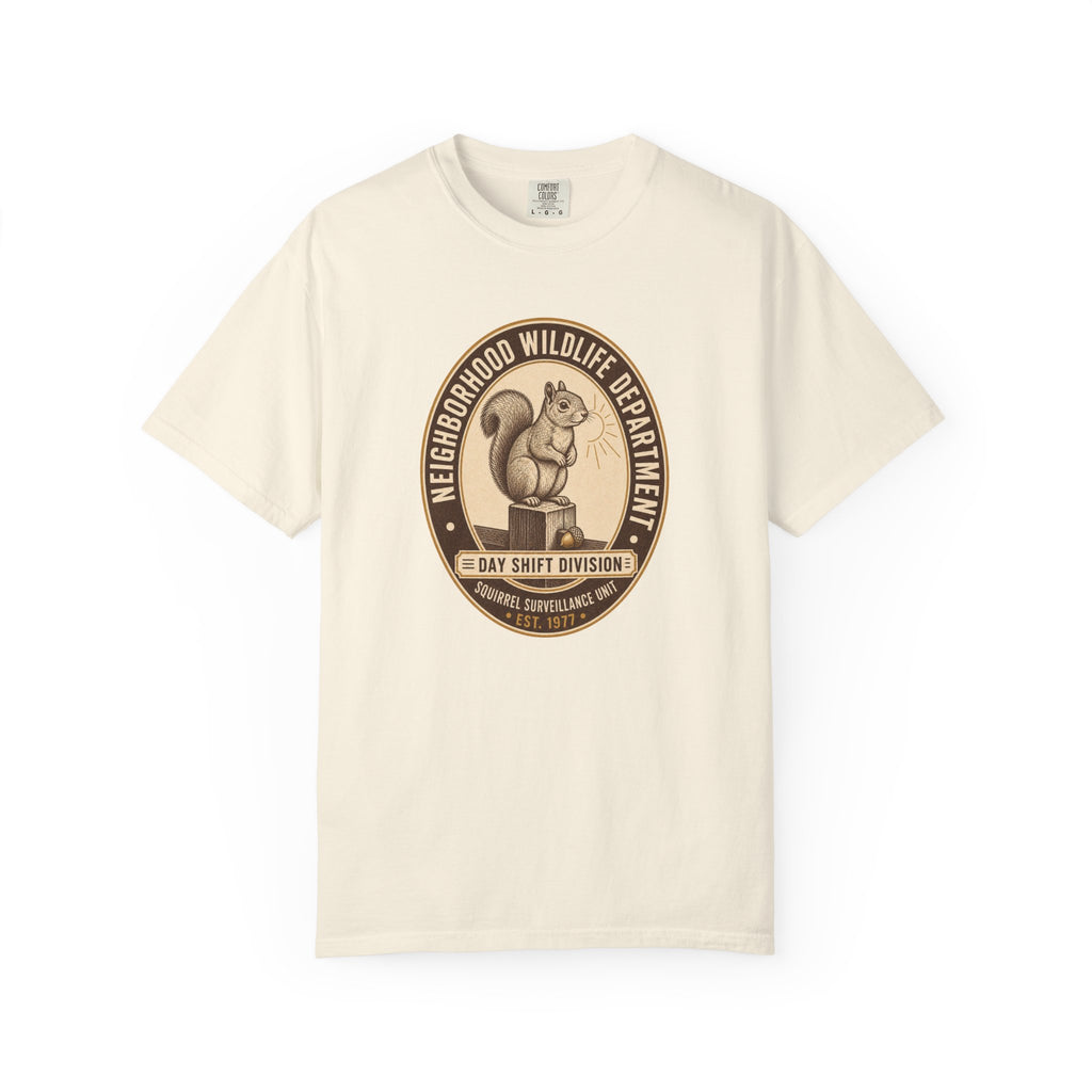 Squirrel Surveillance Unit T-Shirt — Day Shift Division | Comfort Colors® 1717