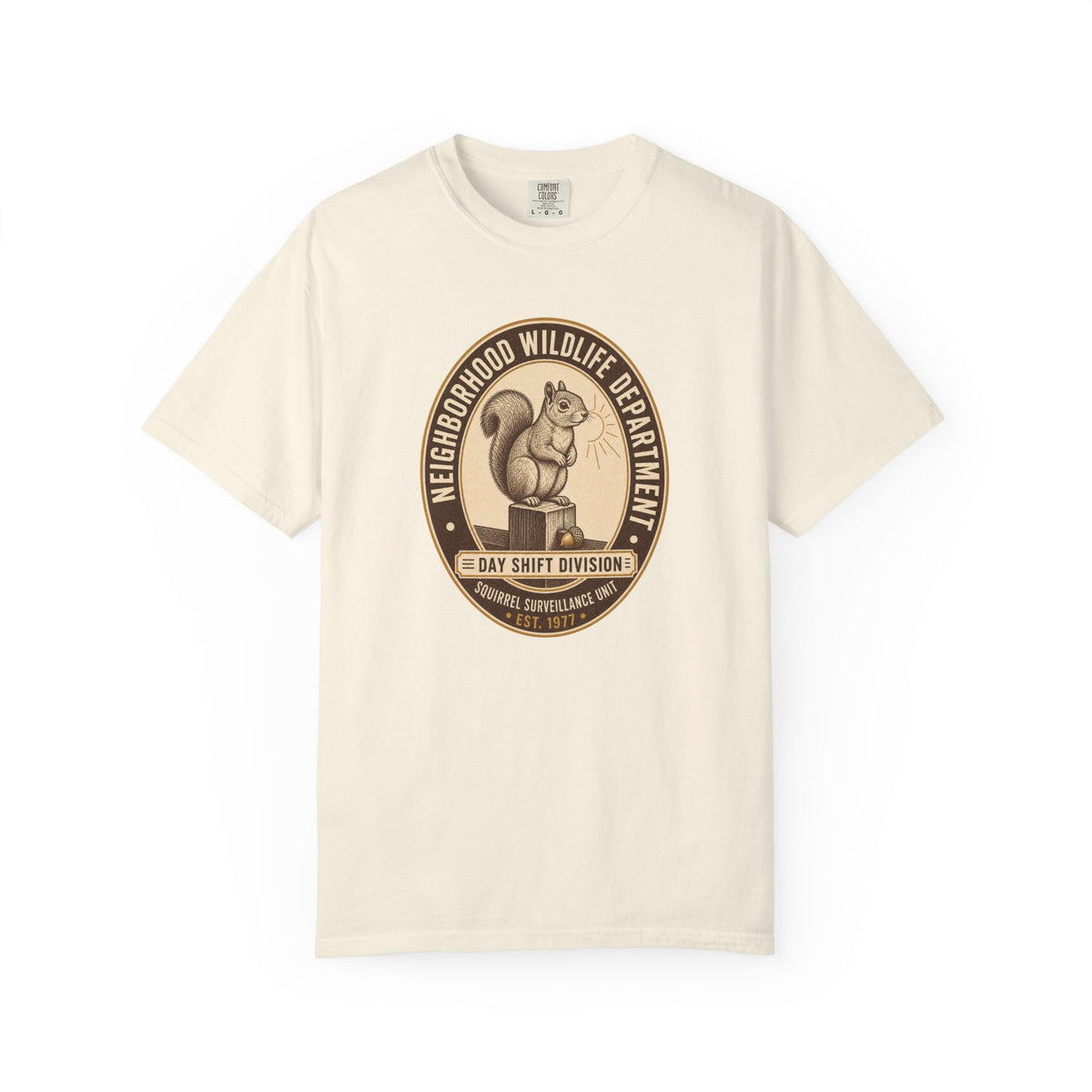 Squirrel Surveillance Unit T-Shirt — Day Shift Division | Comfort Colors® 1717