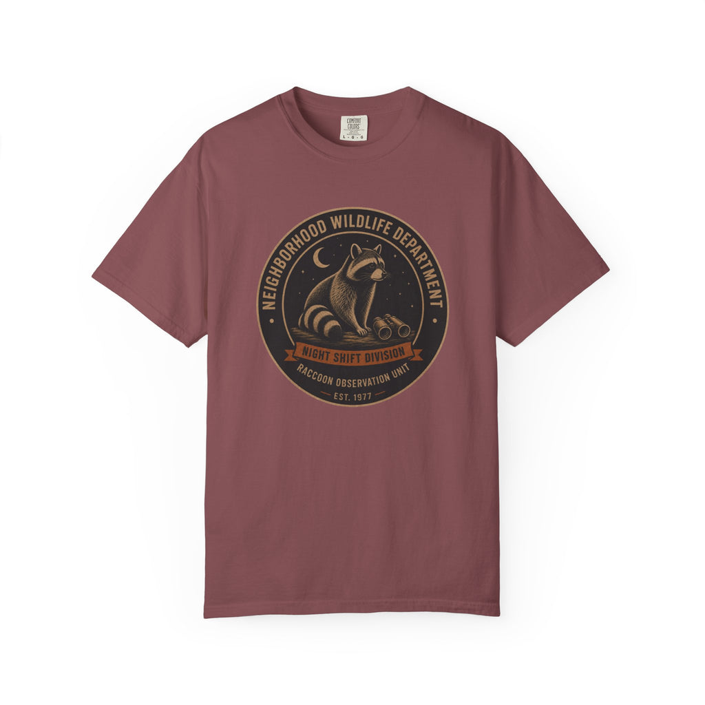 Raccoon Observation Unit T-Shirt — Night Shift Division | Comfort Colors® 1717