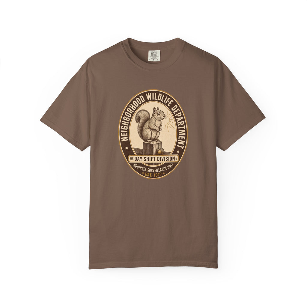 Squirrel Surveillance Unit T-Shirt — Day Shift Division | Comfort Colors® 1717