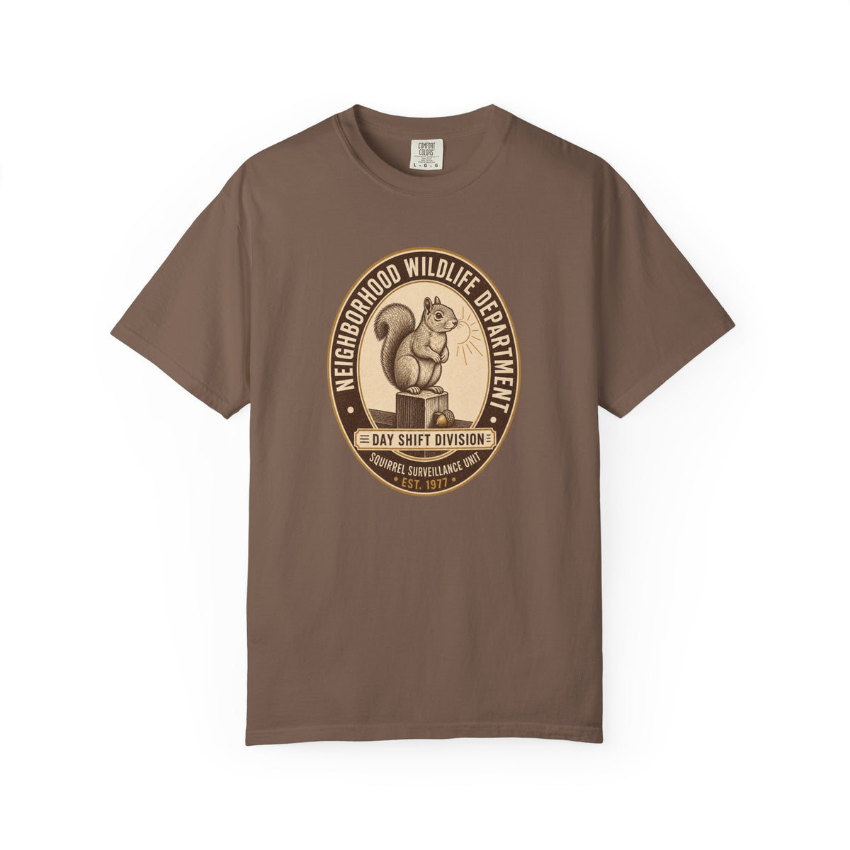 Squirrel Surveillance Unit T-Shirt — Day Shift Division | Comfort Colors® 1717