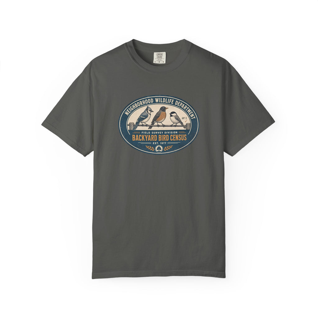Backyard Bird Census T-Shirt — Field Survey Division | Comfort Colors® 1717